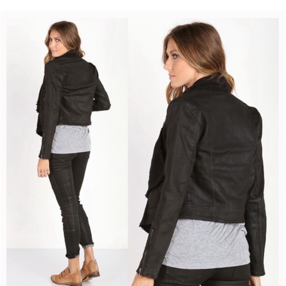 Free People Drape Front Moto jacket size 0 - Picture 2 of 10